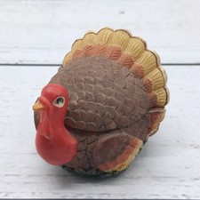 Vintage Miniature Ceramic Turkey Trinket Dish Small 2