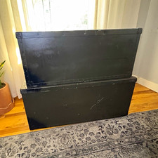 Pair of Authentic 1945 WWII Military Footlockers – Matching Trunk set picture