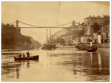 England, Bristol, Clifton Suspension Bridge, Vintage Print, Albumen Print picture
