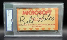 Bill Gates Signed Microsoft Business Card Print PSA/DNA Encapsulated Auto  picture