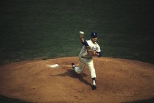 Pitcher Don Drysdale of Los Angeles Dodgers throws a pitch a gam- Old Photo picture
