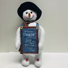 Vintage Snowman Plush International Silver Co Christmas EUC picture