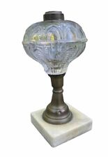 Antique EAPG Pressed Glass & Marble Kero / Oil Lamp Base picture