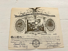 Antique 1899 American Flag House and Betsy Ross Memorial Association Certificate picture