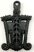 Vintage Black Cast Iron Footed Grain and Tassel Trivet 5.25 in picture