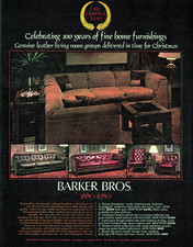 Barker Bros Leather Living Room Sofa Sectional Furniture 100 Years Mag Print Ad picture