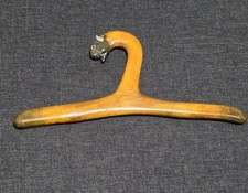 Vintage Hand Carved Wood Clothes Hanger Bull Buffalo Head Folk Art 11