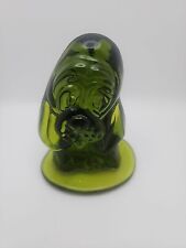 Vintage Viking Glass Co. Mid Century Modern Nile Green Hound Dog Flow 4 Inch  picture