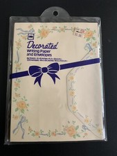Vintage Case Floral Stationery new in pouch 24 decorated sheets 12 Envelopes picture