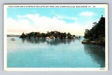 Burlington VT-Vermont, Cave Island And Malletts Bay, Antique, Vintage Postcard picture
