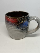 Pacifica Home Turtle Coffee Mugs Ceramic Red Blue Brown Cute picture