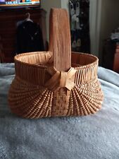Antique Woven Cane Buttock/Melon Basket. 10
