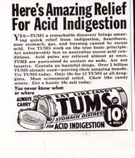 Vintage Print Ad c1938 Tums Stomach Acid Indigestion Relief picture