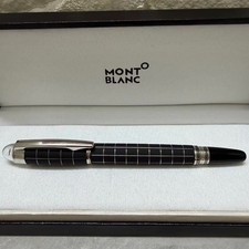 Montblanc StarWalker Black Checkered Rollerball Pen Silver Trim W/Box  picture