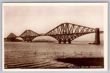 RPPC Forth Bridge Edinburgh Scotland Real Photo Postcard Antique picture