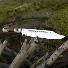Handmade Fixed Blade Hunting Knife – Stainless Steel Blade–Antler & Wood Handle picture
