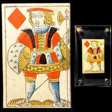 1700’s Historical High Grade Woodblock Printed Knave Antique Poker Playing Card picture
