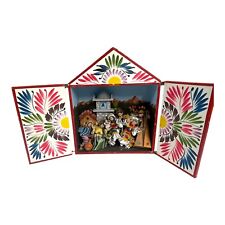 Retablo Peruvian Folk Art Shadow Box Diorama Tannery shop scene Artist Signed VT picture