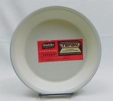 Vintage Glasbake Green Pie Dish with Teflon Jeannette Glass 9.25 in. NOS picture