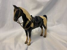 Vintage Breyer Horse Black & White Western Horse Toy Saddle Chain Reins Black picture