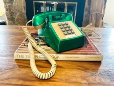 WORKING Western Electric  Telephone Vintage Metallic Emerald Green Gold picture