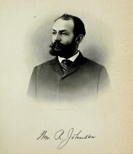 1888 Engraving William Richard Johnson Essex Newburyport Ma. History Genealogy picture