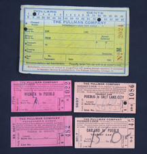 1916 Pullman Company receipt and ticket checks, Wichita Kansas, Pueblo Colorado picture