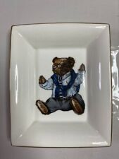 Vintage RALPH LAUREN Polo Bear Wedgwood Rectangle Bone China Plate Tray Ashtray picture