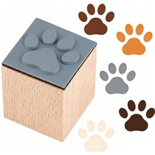 Paw Print Rubber Stamp 1 Inch Mini Wooden Stamps for Planner Cute Cat Dog Paw Pa picture