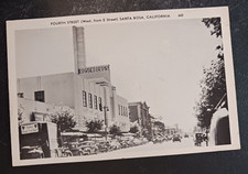 vtg postcard Fourth St West from E St Rosenberg's Santa Rosa California CA picture