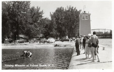 Ca. 1940 Sylvan Beach New York Seining Minnows RPPC Photo Postcard picture