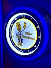 Willie Wiredhand Sparky Electrician Electric Company Neon Style LED Clock Sign picture