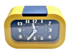 Alarm Clock Vintage Jerger Mechanical Yellow 1970 Space Age West Germany Working picture