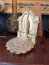 One Bookend “Proud Peacock” Circa 1920-30’s Cast Metal Art Nouveau Style picture