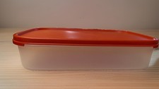 TUPPERWARE Rectangle Modular Mates Sheer 8 1/2 Cup Container 1608 Red Seal 1610 picture