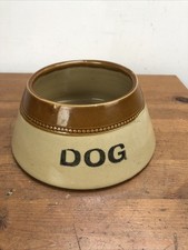 Vintage Heavy Traditional Stoneware Shaped Dog Bowl - Decoration Only picture