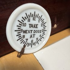 1896 Acme Dose Indicator White Milk Glass Tumbler Cover Medicine Advertising picture