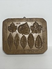 Vintage Swiss Carved Wood Cookie Mold Springerle Leaf Pattern G22 Switzerland picture