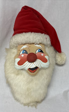 Vtg Retro Christmas Santa Clause Face Plush Painted Face 14