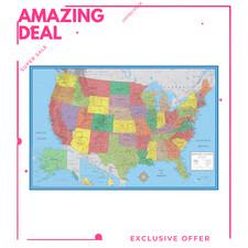 NEW 48x78 USA Wall Map Laminated Classic Elite United States Large Wall Map picture