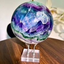 2.77LB Natural fluorite crystal products, beautiful colored fluorite balls for t picture