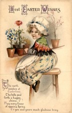 Easter Wishes, 1921, Lincoln, Nebraska Postcard picture