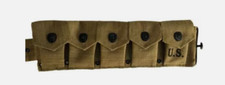 U.S.WWII Springfield M1923 Garand Canvas 10 Pocket Belt- Khaki picture