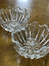 Vintage Cut Crystal Egg Ring Holder Covered Starburst Box. MCM. Unusual picture