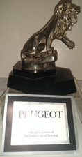 1987 FRANKLIN MINT 1920'S PEUGEOT CAR MASCOT SCULPTURE HOOD ORNAMENT LIMITED picture
