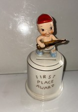Vintage MCM Napco Kewpie Baby Boxer Bank: First Place Award 51262D picture