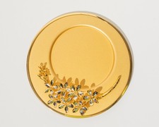 RISIS Vanda Limbata Orchid Spray on 8-Inch Plaque II in 24k Gold & Palladium picture