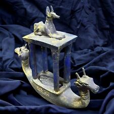 Rare Ancient Egyptian Boat Antiques Anubis Statue Egyptian Pharaonic Rare BC picture