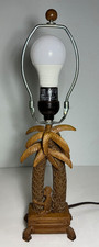 Vintage Cheyenne Monkey Double Palm Tree Resin Lamp 11 in. picture