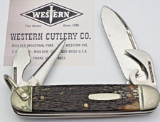 Vintage WESTERN USA S-901 STAINLESS Scout Utility Knife - Great Carry Knife picture